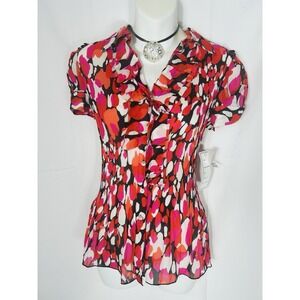 Vintage Nicola Womens Y2K Sheer Crinkle Ruffle Fairy Top Size S  Whimsical Artsy